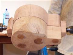 Bowl blanks glued together